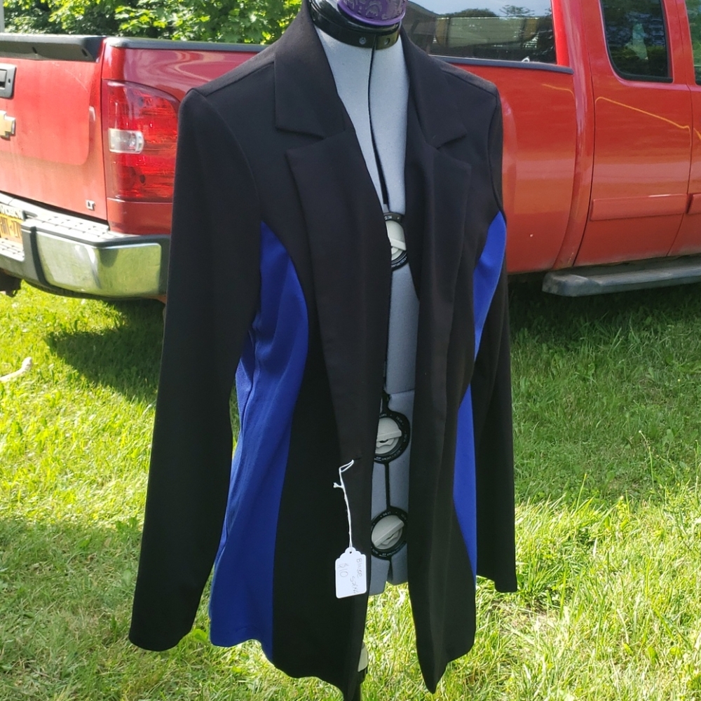Black and blue blazer
